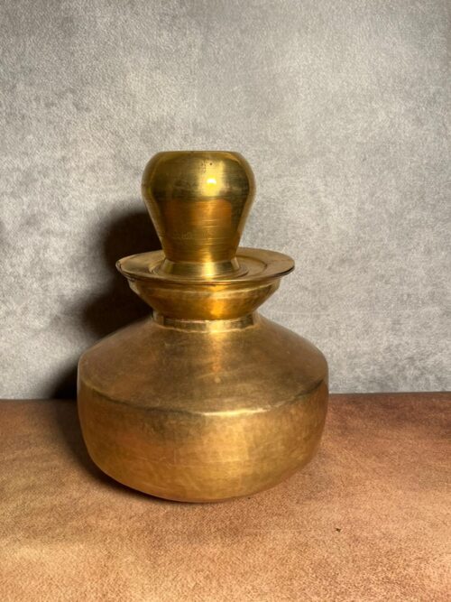 Vintage brass tokni ( ghada) matka with lid and lota