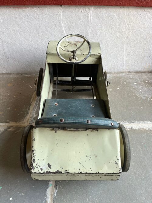 Vintage tin vc racer kar pedal car - Image 9