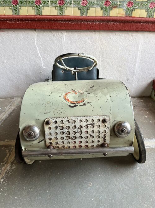 Vintage tin vc racer kar pedal car - Image 6