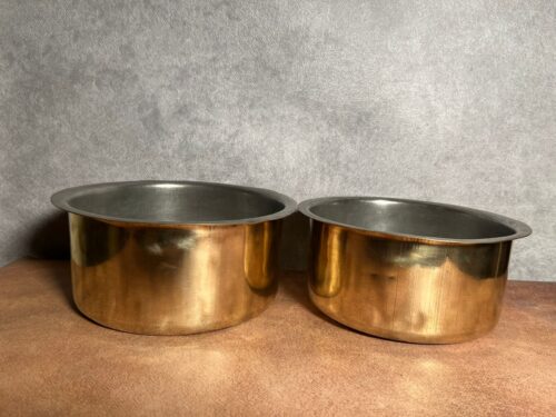 Vintage brass 2 pcs large size patla set ( topiya) - Image 4