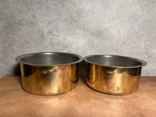 Vintage brass 2 pcs large size patla set ( topiya)