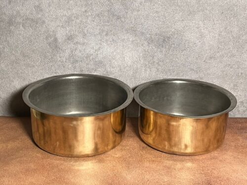 Vintage brass 2 pcs large size patla set ( topiya) - Image 5