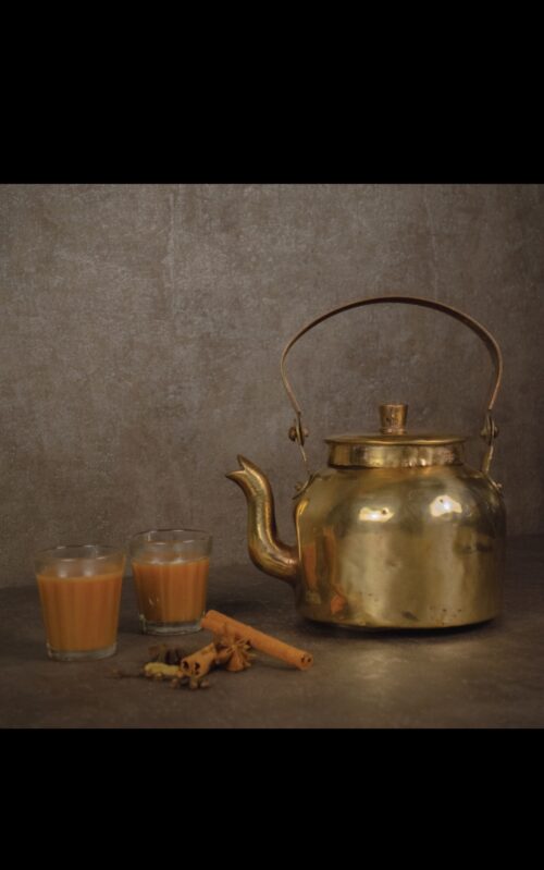 Vintage brass tea kettle