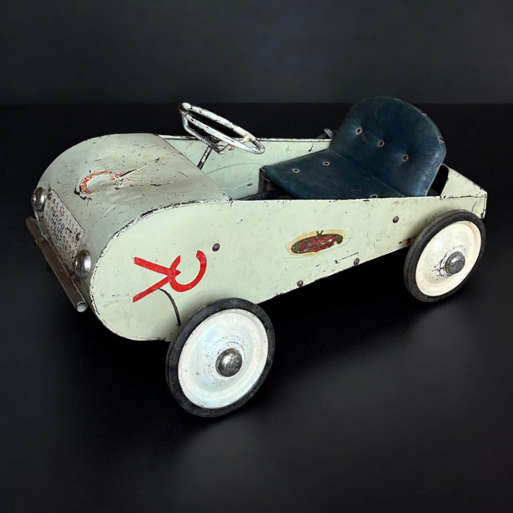 Vintage Tin Vc Racer Kar Pedal Car