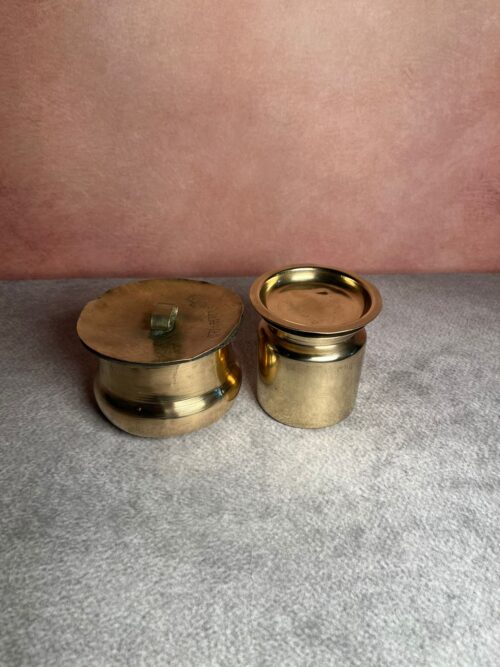 Vintage brass oil and ghee kan for kitchen