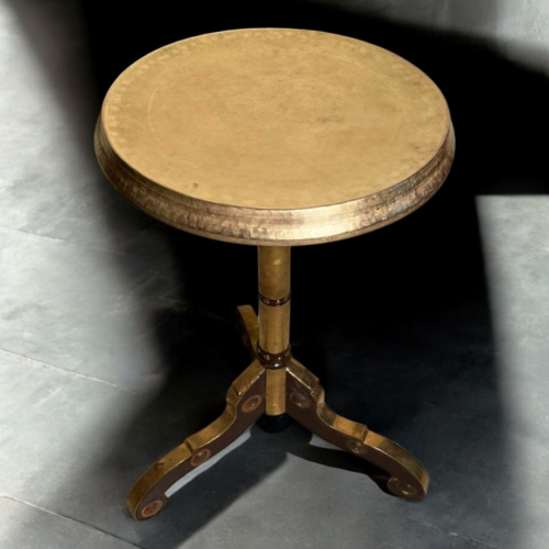 Vintage wooden on brass corner table - Image 5