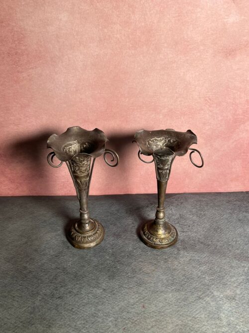 Antique brass 2 pcs flower pots - Image 2