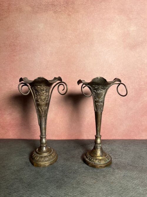 Antique brass 2 pcs flower pots