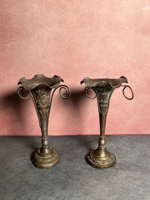 Antique brass 2 pcs flower pots - Image 3