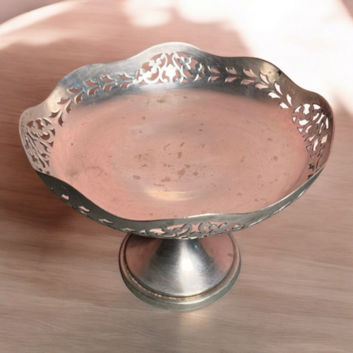 Vintage brass silver polished tray basket - Image 4