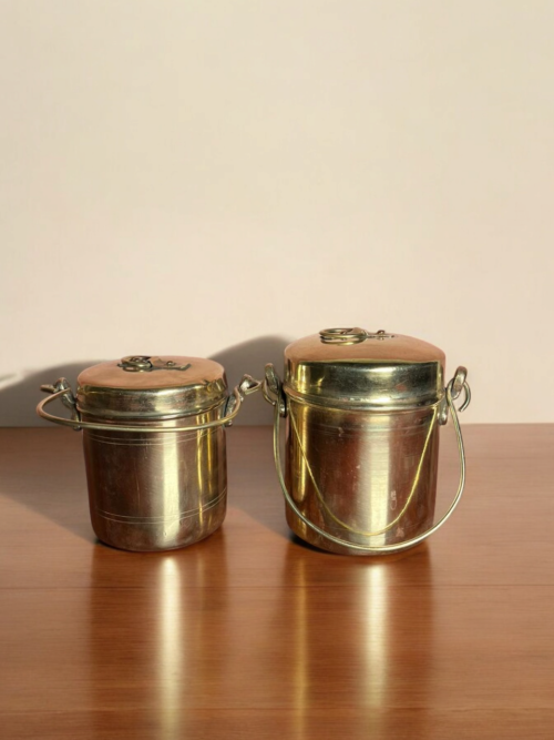 Vintage brass 2 pcs oil and ghee barni