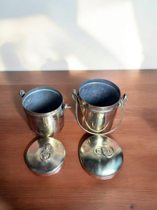 Vintage brass 2 pcs oil and ghee barni - Image 2