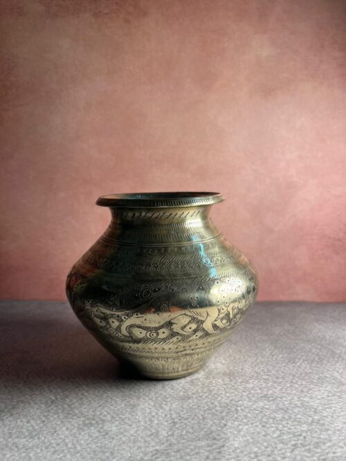 Vintage bronze hand carving pot - Image 4