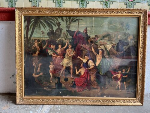 Antique very rare lithograph made in germany