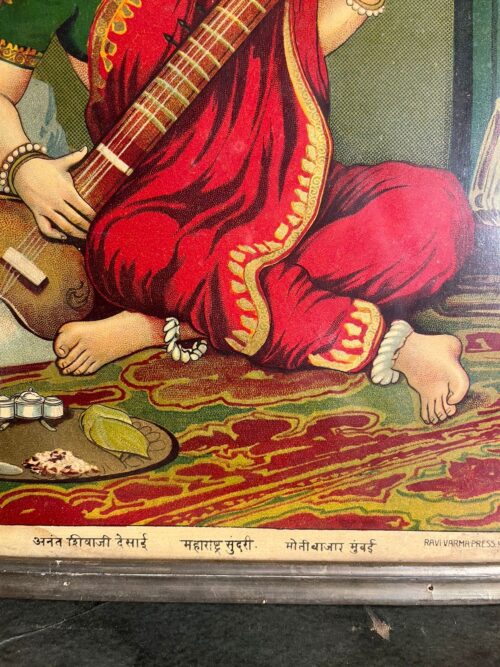 Vintage Ravi verma maharashtri sundri oilograph - Image 3