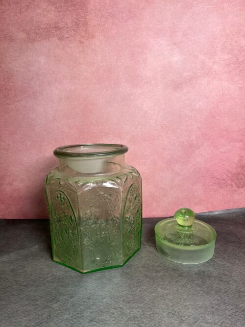 Vintage glass green jar (bhand) - Image 5