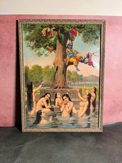 Raja Ravi Varma Shri Krishan Leela Vintage Oleograph