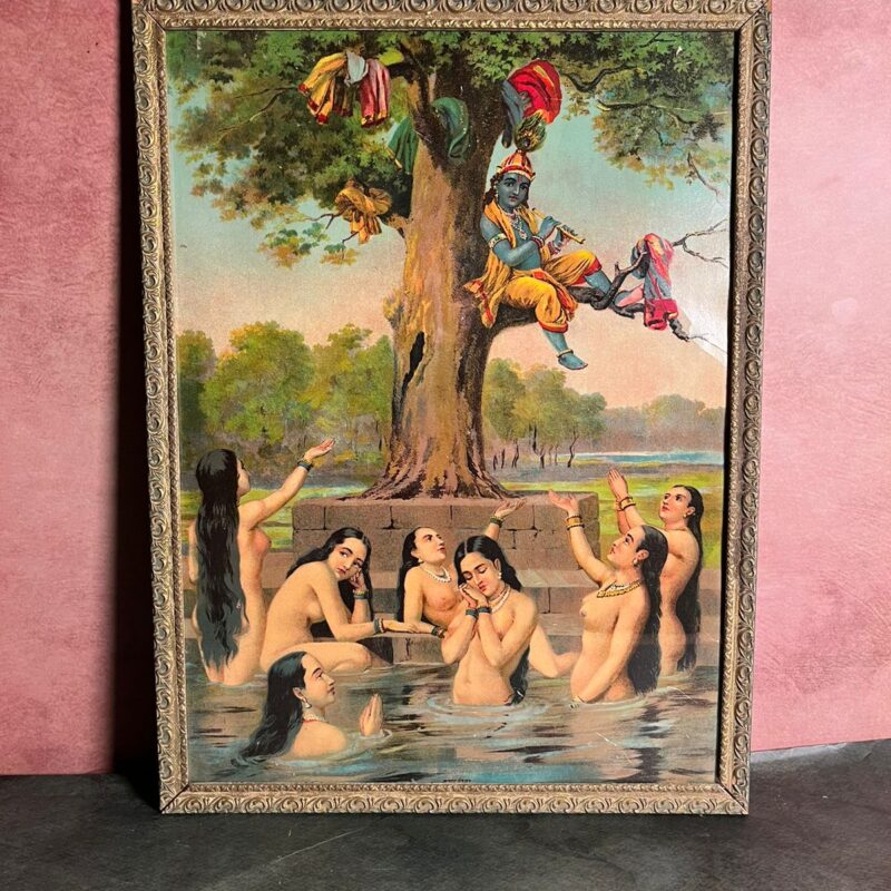 Raja Ravi Varma Shri Krishan Leela Vintage Oleograph
