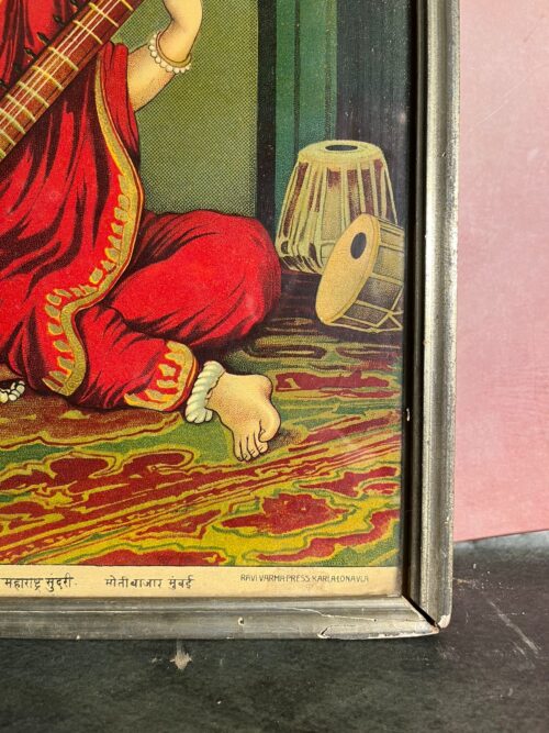 Vintage Ravi verma maharashtri sundri oilograph - Image 4