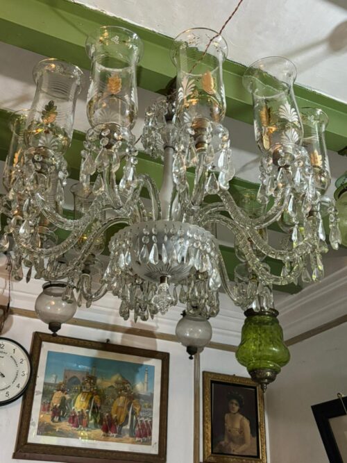 Antique 12 lamps oslar chandelier - Image 6