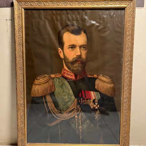 Antique European Royal Prince Portrait Oleograph (120+ Years Old) – Aristocratic Artwork