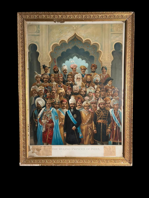 Antique very very rare indian 40 kings darbar lithograph - Image 4