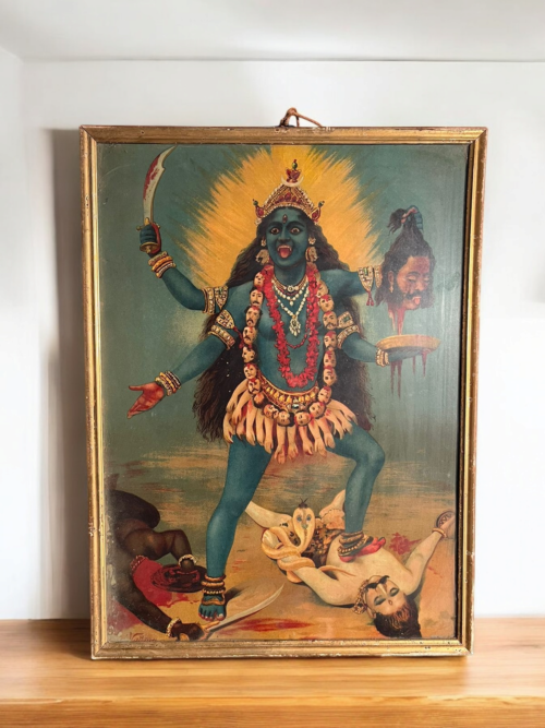 Antique very rare raja ravi ravi verma oilograph