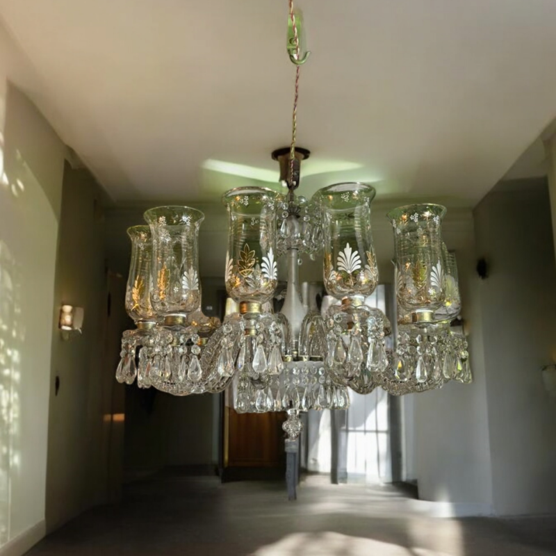 Antique 12 Lamps Bohemian Chandelier