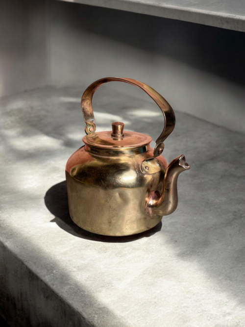 Vintage brass large size tea kettle