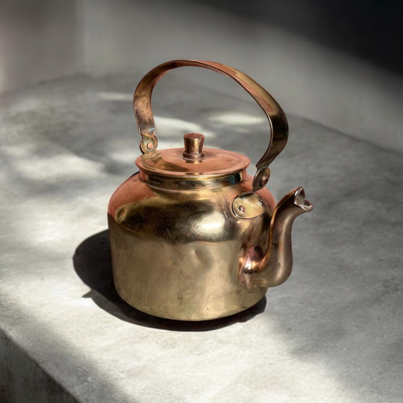 Vintage Brass Large Size Tea Kettle