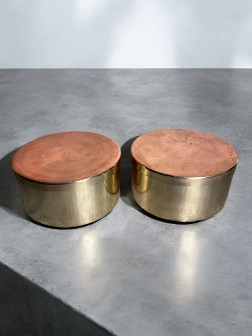 Vintage brass two boxes set - Image 3