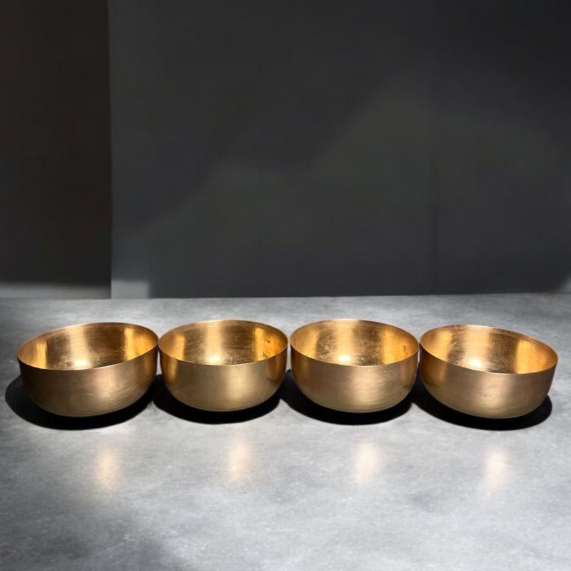 Vintage Brass 4 Pc'S Serving Bowls