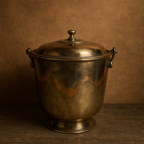 Vintage brass extra large size bucket with lid - Image 3