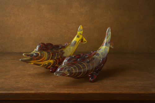 Antique multi color glass fish - Image 3