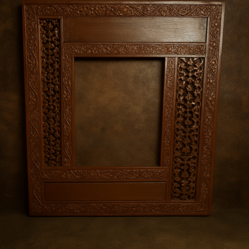 Vintage wooden  wall decor carving and jali cutting photo frame - Image 3