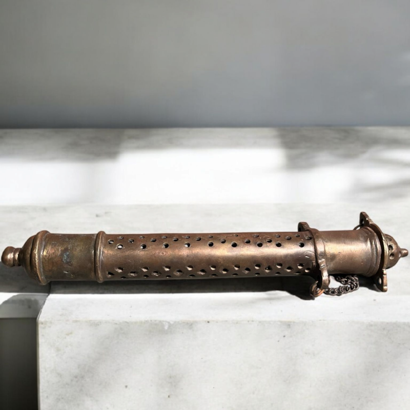 Vintage Bronze Cut Design Dhuni Indian Home Purifying Loban Lamp