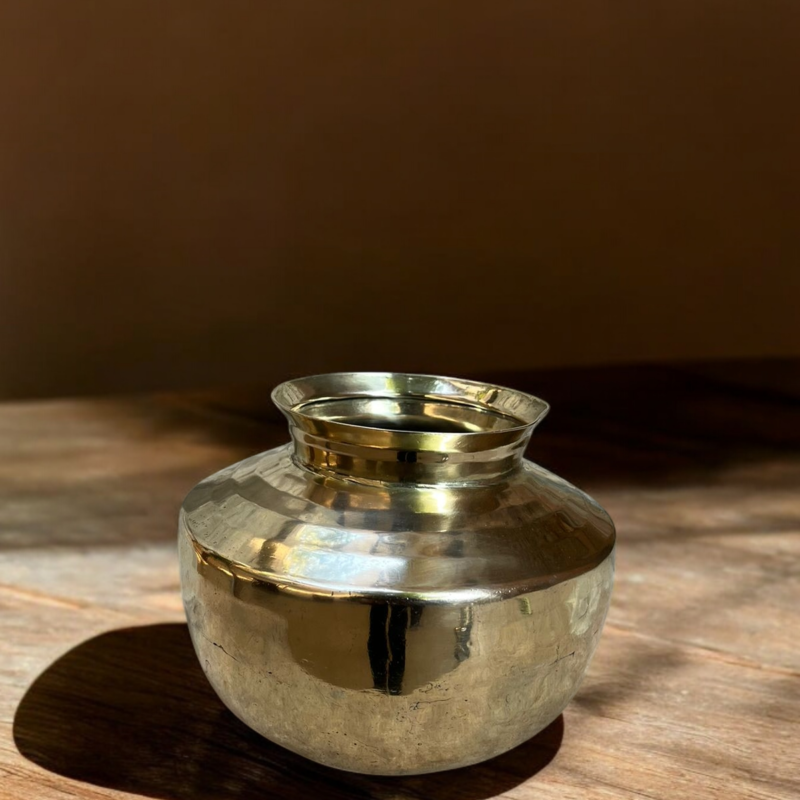 Vintage Brass Solid Weight Pot
