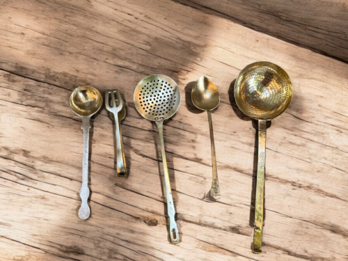 Vintage brass 5 pcs ladles set - Image 3