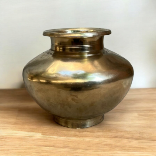 Vintage bronze solid weight pot - Image 3