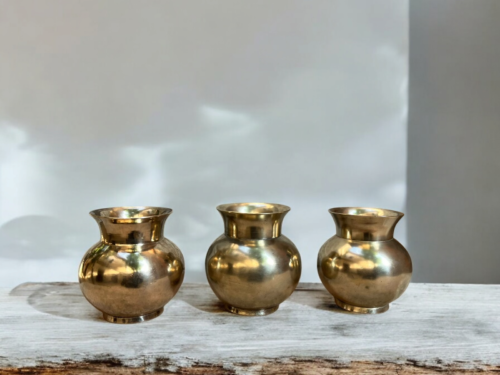 Vintage bronze 3 pcs pots set