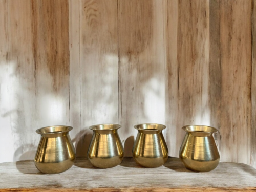 Vintage brass 4 pcs pots set