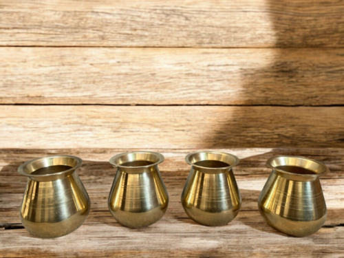 Vintage brass 4 pcs pots set - Image 3