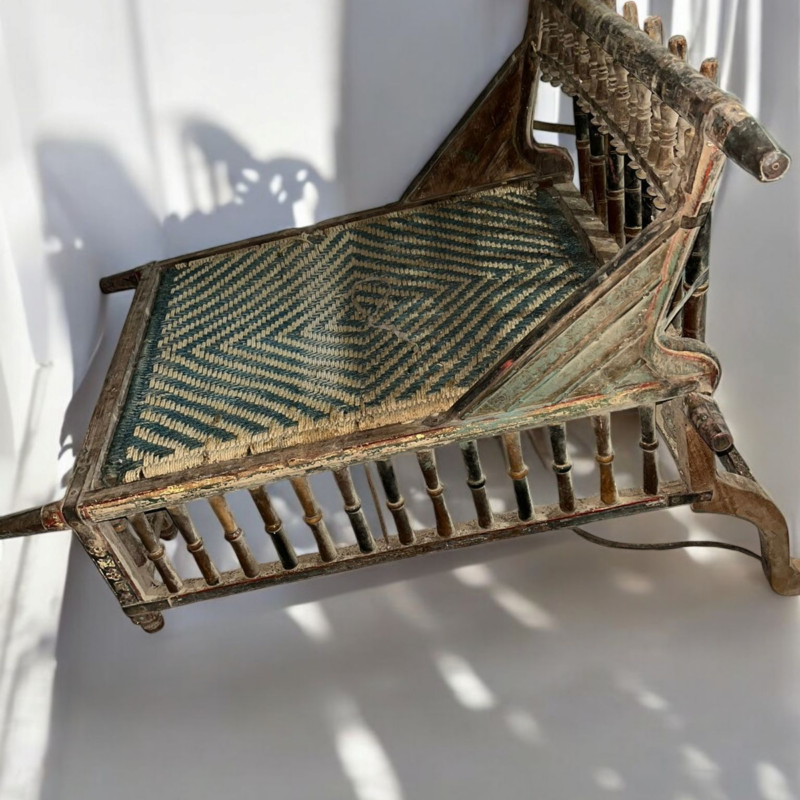 150-Year-Old Royal Buggy Seat Handcrafted Brass Work | Natural Vegetable Colors | Traditional Chandras Chapdi Craft