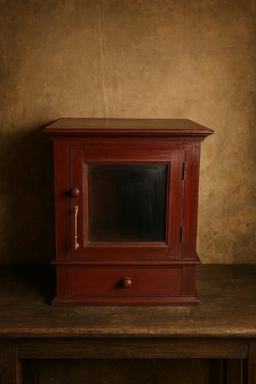 Vintage wooden almirah with drawer - Image 2