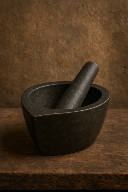 Handcrafted Black Stone Khalbatta (Mortar & Pestle) – Heavy Duty & Long Lasting