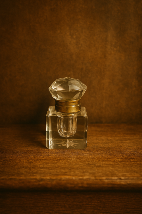 Antique  British cutglass ink pot - Image 2