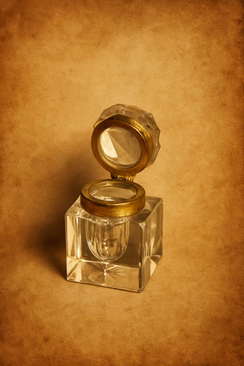 Antique  British cutglass ink pot - Image 4