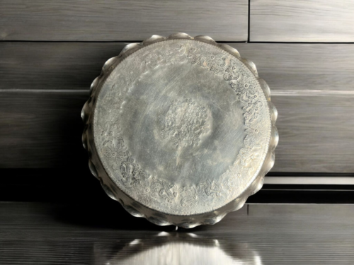 Vintage brass german silver hand carving plate - Image 3