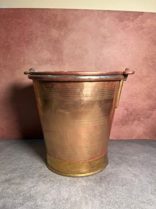 Vintage brass solid weight bucket - Image 2