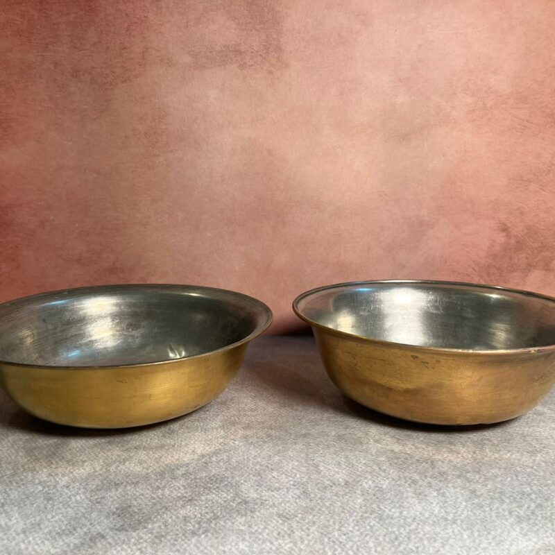 Vintage Brass 2 Pcs Large Size Bowls